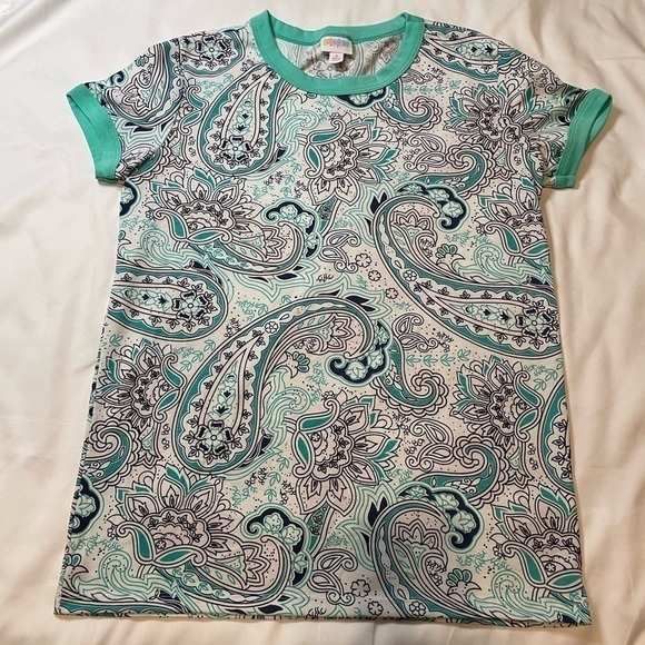LuLaRoe Tops - LuLaRoe size small teal Paisley short sleeve t-shirt